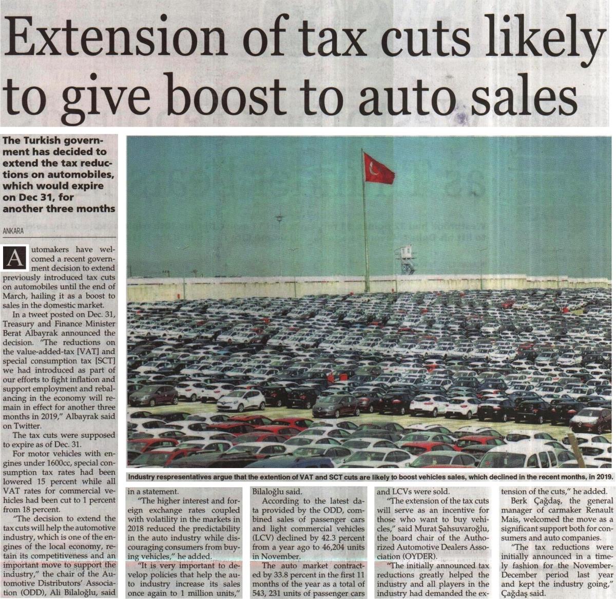 EXTENSİON OF TAX CUTS LİKELY TO GİVE BOOST TO AUTO SALES