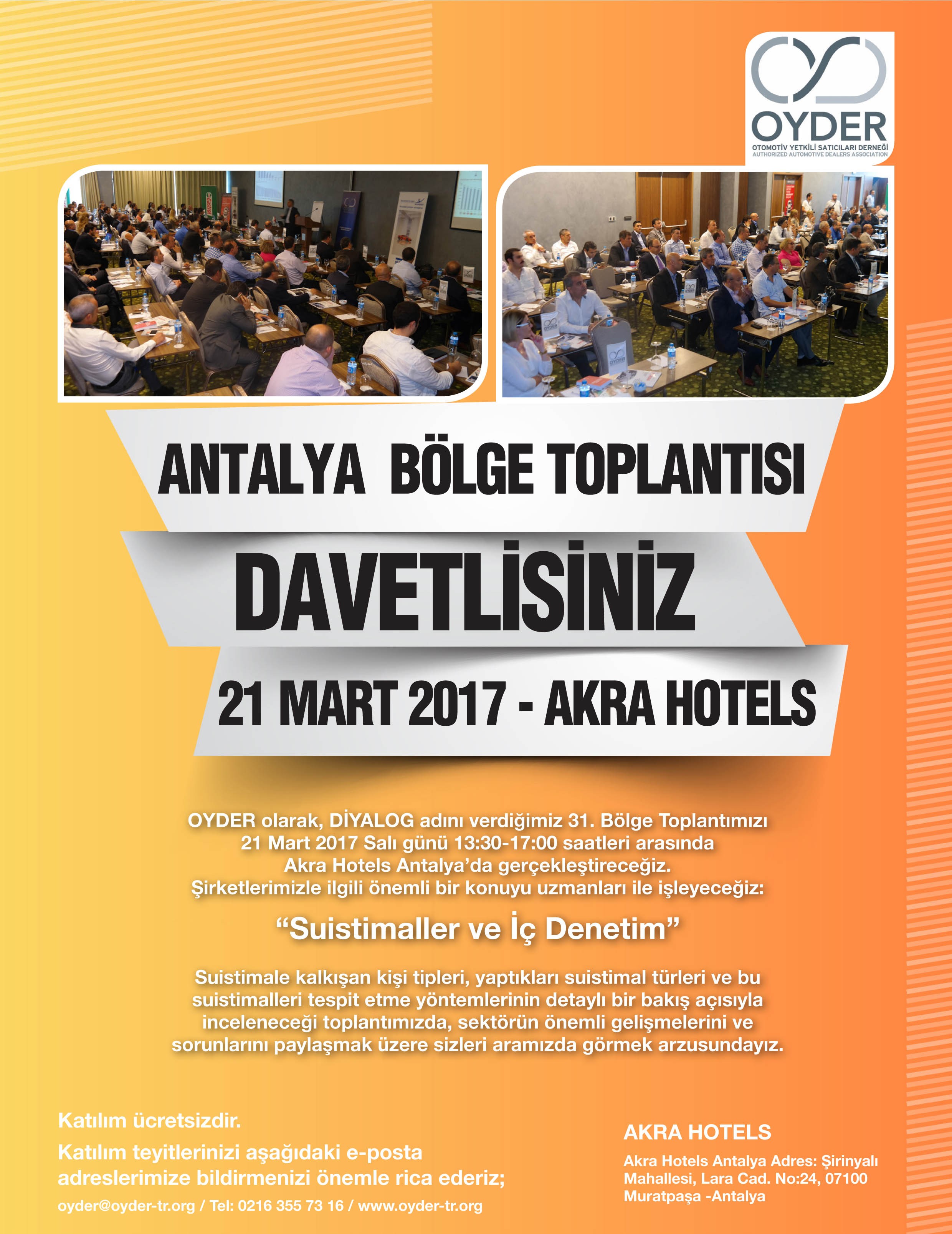 Oyder 31. Bölge Diyalog Toplantısı Antalya’da Gerçekleştirildi.