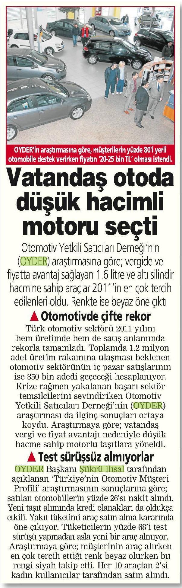 Otomotivciler 2012 yılına temkinli bakıyor