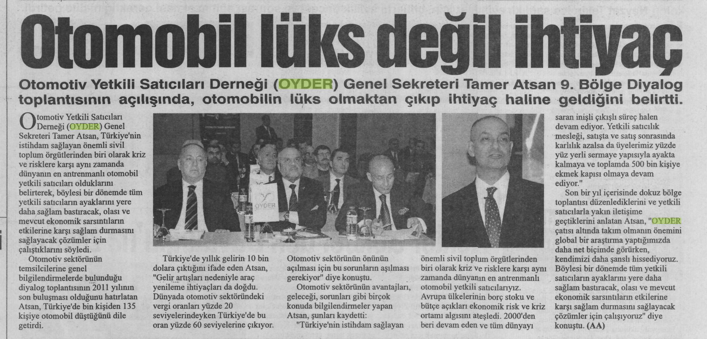9 . OYDER Bölge Diyalog toplantısı yapıldı