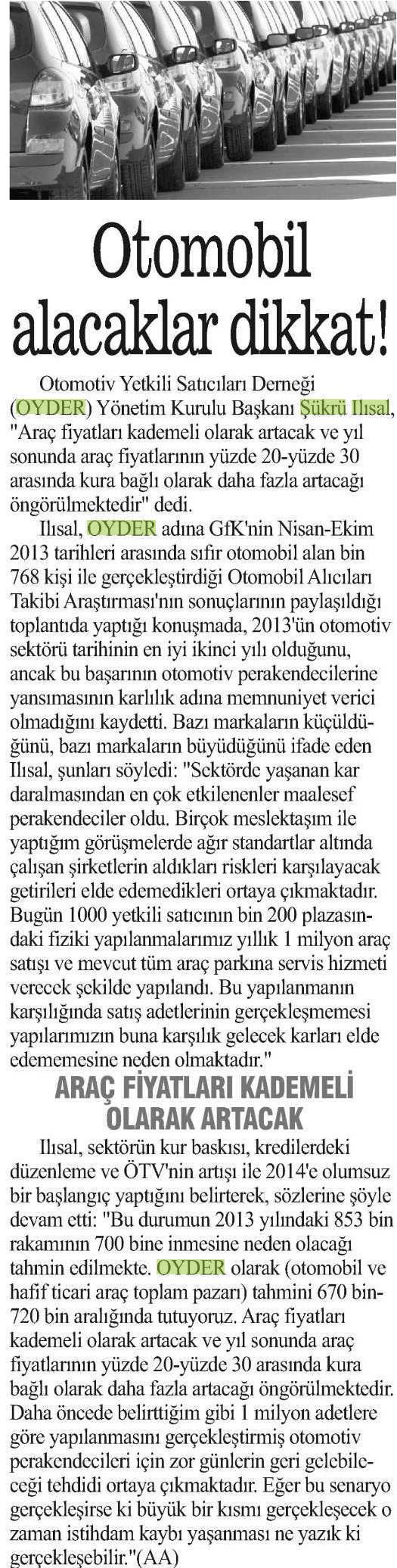 FİYATLAR KADEMELİ OLARAK ARTACAK'