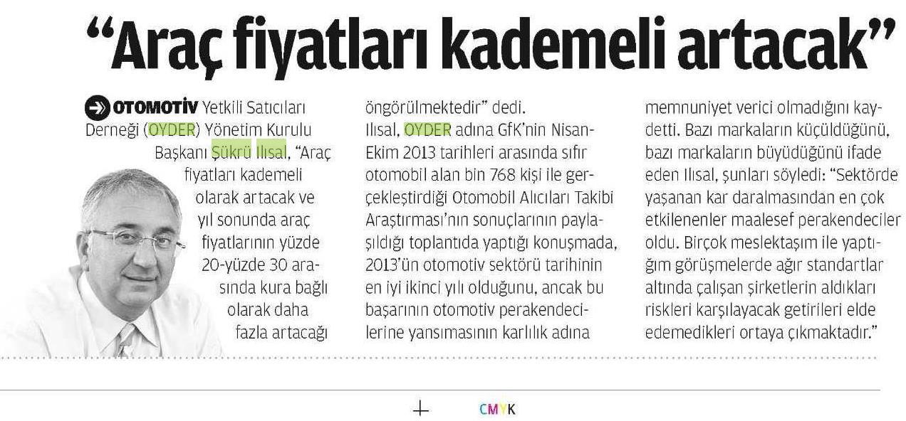 ARAÇ FİYATLARI KADEMELİ OLARAK ARTACAK